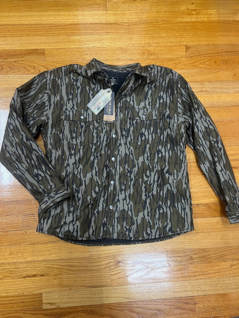 NWT M’s Heybo Mossy Oak Timbers Jacket/LS Snap Button Shirt